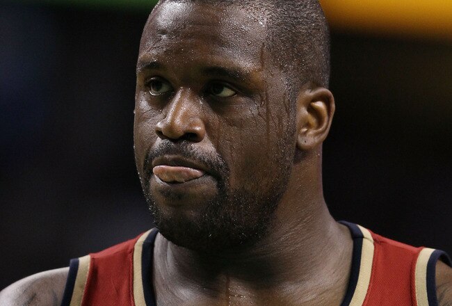 BOSTON - MAY 13:  Shaquille O'Neal #33 of the Cleveland Cavaliers waits to shoot a free throw in the fourth quarter against the Boston Celtics during Game Six of the Eastern Conference Semifinals of the 2010 NBA playoffs at TD Garden on May 13, 2010 in Boston, Massachusetts. The Celtics defeated the Cavaliers 94-85.  NOTE TO USER: User Expressly Acknowledges and agrees that, by downloading and or using this photograph, User is consenting to the terms and conditions of the Getty Images License Agreement.  (Photo by Elsa/Getty Images)