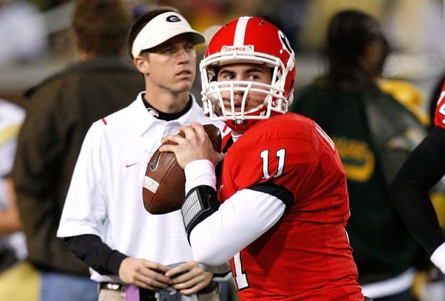 ATLANTA - NOVEMBER 28:  Backup quarterback Aaron Murray #11 of the Georgia Bulldogs against the Georgia Tech Yellow Jackets at Bobby Dodd Stadium on November 28, 2009 in Atlanta, Georgia.  (Photo by Kevin C. Cox/Getty Images)