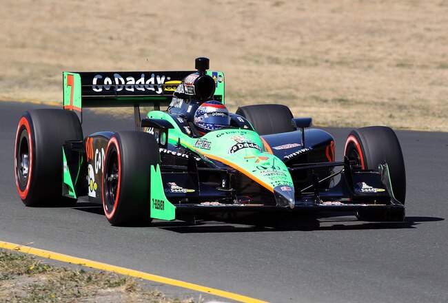 SONOMA, CA - AUGUST 21:  Danica Patrick, driver of the #7 Team GoDaddy.com Andretti Autosport Dallara Honda drives during qualifying for the IZOD IndyCar Series Grand Prix of Sonoma at Infineon Raceway on August 21, 2010 in Sonoma, California.  (Photo by Christian Petersen/Getty Images)