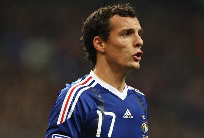 PARIS - FRANCE- NOVEMBER 18:  Sebastien Squillaci of France during the France v Republic of Ireland FIFA 2010 World Cup Qualifying Play Off second leg match at the Stade de France on November 18, 2009 in Paris, France.  (Photo by Michael Steele/Getty Images)