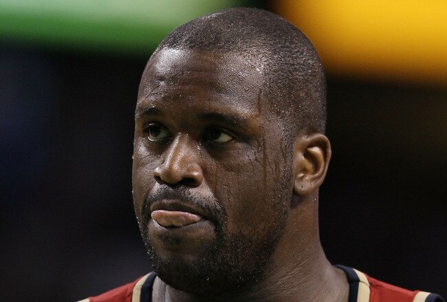 BOSTON - MAY 13:  Shaquille O'Neal #33 of the Cleveland Cavaliers waits to shoot a free throw in the fourth quarter against the Boston Celtics during Game Six of the Eastern Conference Semifinals of the 2010 NBA playoffs at TD Garden on May 13, 2010 in Boston, Massachusetts. The Celtics defeated the Cavaliers 94-85.  NOTE TO USER: User Expressly Acknowledges and agrees that, by downloading and or using this photograph, User is consenting to the terms and conditions of the Getty Images License Agreement.  (Photo by Elsa/Getty Images)