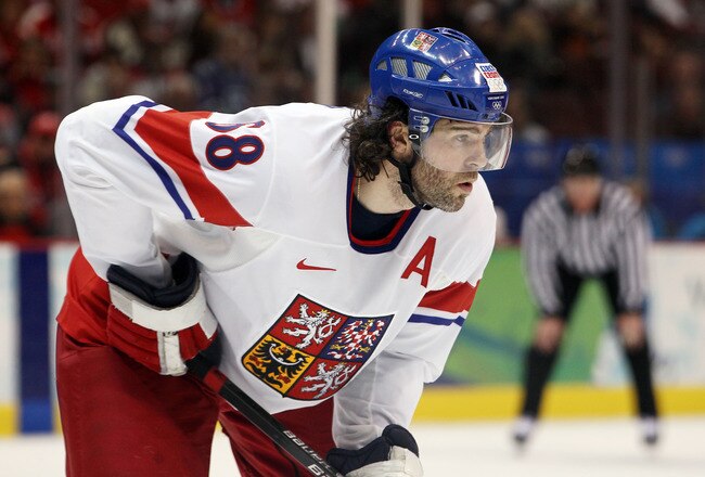 VANCOUVER, BC - FEBRUARY 21:  Jaromir Jagr of Czech Republic is seen during the ice hockey men's preliminary game between against Russia on day 10 of the Vancouver 2010 Winter Olympics at Canada Hockey Place on February 21, 2010 in Vancouver, Canada.  (Photo by Bruce Bennett/Getty Images)