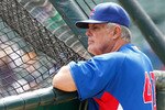 SEATTLE - JUNE 24: Manager Lou Piniella #41 of the Chicago Cubs watches batting practice prior to the game against the Seattle Mariners at Safeco Field on June 24, 2010 in Seattle, Washington. (Photo by Otto Greule Jr/Getty Images)