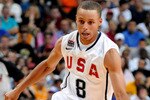 LAS VEGAS - JULY 24:  Stephen Curry #8 of the 2010 USA Basketball Men's National Team brings the ball up the court during a USA Basketball showcase at the Thomas & Mack Center on July 24, 2010 in Las Vegas, Nevada.  (Photo by Ethan Miller/Getty Images)
