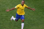 BLOEMFONTEIN, SOUTH AFRICA - JUNE 15:  Luis Fabiano of Brazil celebrates after scoring the second goal during the FIFA Confederations Cup match between Brazil and Egypt at the Free State Stadium on June 15, 2009 in Bloemfontein, South Africa.  (Photo by Alex Livesey/Getty Images)