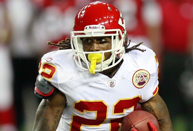 ATLANTA - AUGUST 13:  Dexter McCluster #22 of the Kansas City Chiefs against the Atlanta Falcons at Georgia Dome on August 13, 2010 in Atlanta, Georgia.  (Photo by Kevin C. Cox/Getty Images)
