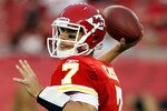 TAMPA, FL - AUGUST 21:  Quarterback Matt Cassel #7 of the Kansas City Chiefs throws a pass against the Tampa Bay Buccaneers during a preseason game at Raymond James Stadium on August 21, 2010 in Tampa, Florida.  (Photo by J. Meric/Getty Images)