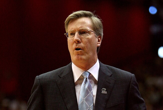 DAYTON, OH - MARCH 22: Head coach Fran McCaffery of the Siena Saints looks on from the sidelines during a game against the Louisville Cardinals during the second round of the NCAA Division I Men's Basketball Tournament at the University of Dayton Arena on March 22, 2009 in Dayton, Ohio.  (Photo by Andy Lyons/Getty Images)