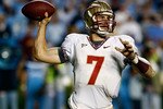 CHAPEL HILL, NC - OCTOBER 22:  Christian Ponder #7 of the Florida State Seminoles throws a pass against the North Carolina Tar Heels at Kenan Stadium on October 22, 2009 in Chapel Hill, North Carolina.  (Photo by Scott Halleran/Getty Images)