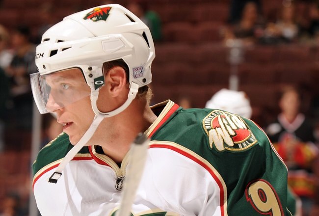 ANAHEIM, CA - OCTOBER 14:  Mikko Koivu #9 of the Minnesota Wild warms up against the Anaheim Ducks at the Honda Center on October 14, 2009 in Anaheim, California.  (Photo by Harry How/Getty Images)