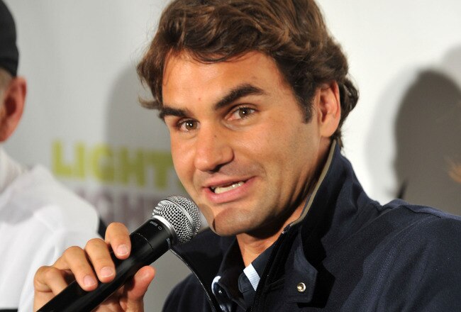 NEW YORK - AUGUST 25:  Tennis player Roger Federer attends a press confrence at the Nike Tennis Primetime Knockout event at Pier 54 on August 25, 2010 in New York City.  (Photo by Bryan Bedder/Getty Images)