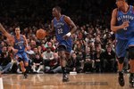 NEW YORK - FEBRUARY 20: Jeff Green #22 of the Oklahoma City Thunder against the New York Knicks at Madison Square Garden on February 20, 2010 in New York, New York. NOTE TO USER: User expressly acknowledges and agrees that, by downloading and or using this photograph, User is consenting to the terms and conditions of the Getty Images License Agreement.  (Photo by Nick Laham/Getty Images)
