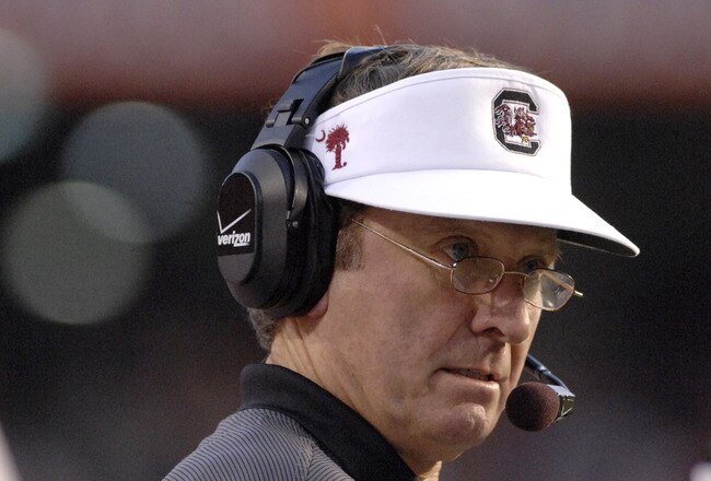 South Carolina coach Steve Spurrier during a game between Florida and South Carolina at Ben Hill Griffith Stadium in Gainsville, Florida on November 11, 2006. (Photo by A. Messerschmidt/Getty Images)