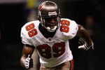 NEW ORLEANS - DECEMBER 27:  Antonio Bryant #89 of the Tampa Bay Buccaneers takes off during the game against the New Orleans Saints at the Louisiana Superdome on December 27, 2009 in New Orleans, Louisiana.  (Photo by Chris Graythen/Getty Images)