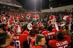 ATLANTA - NOVEMBER 28:  The Georgia Bulldogs celebrate their 30-24 win over the Georgia Tech Yellow Jackets at Bobby Dodd Stadium on November 28, 2009 in Atlanta, Georgia.  (Photo by Kevin C. Cox/Getty Images)