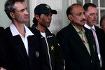 LONDON, ENGLAND - AUGUST 29:  Pakistan player of the series Mohammad Amir (2ndL) looks on during the presentation on day four of the 4th npower Test Match between England and Pakistan at Lord's on August 29, 2010 in London, England.  (Photo by Tom Shaw/Getty Images)