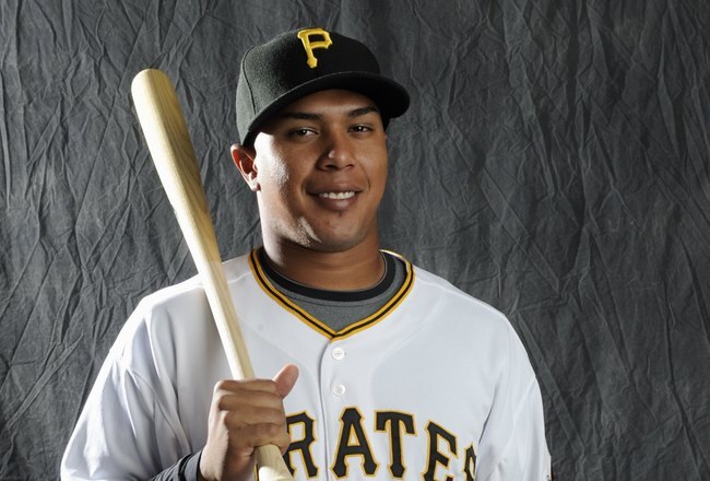 BRADENTON, FL - FEBRUARY 22: Jose Tabata #31 of the Pittsburgh Pirates poses during photo day at the Pirates spring training complex on February 22, 2009 in Bradenton, Florida. (Photo by Rob Tringali/Getty Images)