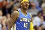 SALT LAKE CITY - APRIL 25:  Carmelo Anthony #15 of the Denver Nuggets is pictured after being called for a foul against the Utah Jazz during  Game Four of the Western Conference Quarterfinals of the 2010 NBA Playoffs at EnergySolutions Arena on April 25, 2010 in Salt Lake City, Utah. NOTE TO USER: User expressly acknowledges and agrees that, by downloading and or using this photograph, User is consenting to the terms and conditions of the Getty Images License Agreement.  (Photo by Andy Lyons/Getty Images)
