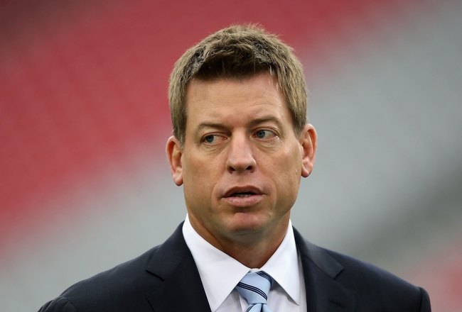 GLENDALE, AZ - JANUARY 10:  Troy Aikman attends the 2010 NFC wild-card playoff game between the Green Bay Packers the Arizona Cardinals at the Universtity of Phoenix Stadium on January 10, 2010 in Glendale, Arizona.  The Cardinals defeated the Packers  51-45 in overtime.  (Photo by Christian Petersen/Getty Images)