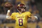MINNEAPOLIS, MN - SEPTEMBER 29:  Adam Weber #8 of the Minnesota Golden Gophers throws a pass against the Ohio State Buckeyes during the game at the Metrodome on September 29, 2007 in Minneapolis, Minnesota.  Ohio State defeated Minnesota 30-7. (Photo by Jeff Gross/Getty Images)