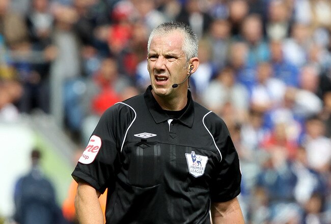 BLACKBURN, ENGLAND - AUGUST 28:  Referee Chris Foy looks on during the Barclays Premier League match between Blackburn Rovers and Arsenal at Ewood Park on August 28, 2010 in Blackburn, England.  (Photo by Clive Brunskill/Getty Images)
