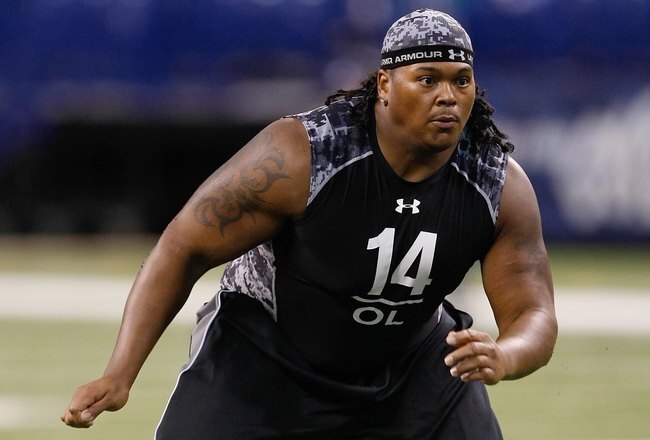 INDIANAPOLIS, IN - FEBRUARY 27: Offensive lineman Chris Degeare of Wake Forest runs during the NFL Scouting Combine presented by Under Armour at Lucas Oil Stadium on February 27, 2010 in Indianapolis, Indiana. (Photo by Scott Boehm/Getty Images)