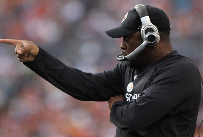 DENVER - AUGUST 29:  Head coach Mike Tomlin of the Pittsburgh Steelers leads his team against the Denver Broncos during preseason NFL action at INVESCO Field at Mile High on August 29, 2010 in Denver, Colorado. The Broncos defeated the Steelers 34-17.  (Photo by Doug Pensinger/Getty Images)