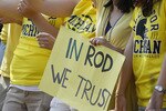 ANN ARBOR, MI - SEPTEMBER 05:  A fan in the student section holds up a sign supporting head coach Rich Rodriguez during a game between the Western Michigan Broncos and the Michigan Wolverines on September 5, 2009 at Michigan Stadium in Ann Arbor, Michigan. Michigan won the game 31-7.  (Photo by Gregory Shamus/Getty Images)