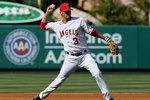 ANAHEIM, CA - APRIL 28:  Third baseman Brandon Wood #3 of the Los Angeles Angels of Anaheim throws to first in the game against the Cleveland Indians on April 28, 2010 at Angel Stadium in Anaheim, California.  The Angels won 4-3.  (Photo by Stephen Dunn/Getty Images)