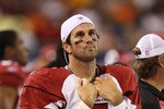 CHICAGO - AUGUST 28: Matt Leinart #7 of the Arizona Cardinals walks in the bench area during a preseason game against the Chicago Bears at Soldier Field on August 28, 2010 in Chicago, Illinois. The Cardinals defeated the Bears 14-9. (Photo by Jonathan Daniel/Getty Images)