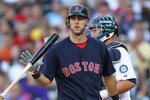 SEATTLE - JULY 24:  Jeremy Hermida #32 of the Boston Red Sox tosses his bat after striking out against the Seattle Mariners at Safeco Field on July 24, 2010 in Seattle, Washington. (Photo by Otto Greule Jr/Getty Images)