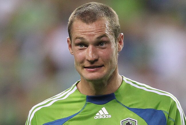 SEATTLE - JULY 11:  Nate Jaqua #21 of the Seattle Sounders FC looks on during the game against FC Dallas on July 11, 2010 at Qwest Field in Seattle, Washington. (Photo by Otto Greule Jr/Getty Images)