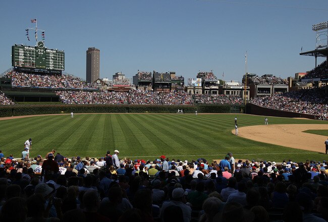 CHICAGO - JULY 16: A general view of Wrigley Field as the Chicago Cubs take on the Philadelphia Phillies on July 16, 2010 in Chicago, Illinois. The Cubs defeated the Phillies 4-3. (Photo by Jonathan Daniel/Getty Images)