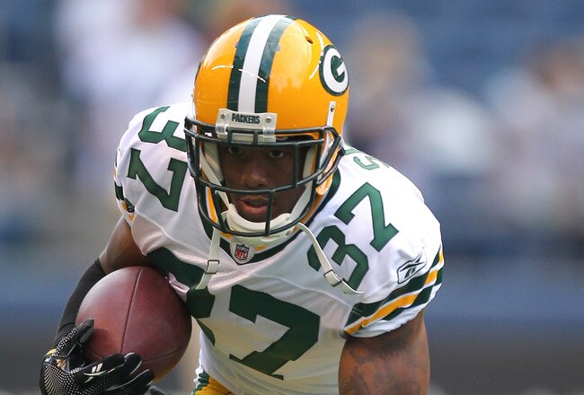 SEATTLE - AUGUST 21:  Corner back Sam Shields of the Green Bay Packers warms up prior to the preseason game against the Seattle Seahawks at Qwest Field on August 21, 2010 in Seattle, Washington. (Photo by Otto Greule Jr/Getty Images)