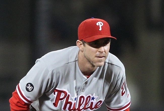 NEW YORK - MAY 27:  Chase Utley #26  of the Philadelphia Phillies in action against the New York Mets during their game on May 27, 2010 at Citi Field in the Flushing neighborhood of the Queens borough of New York City.  (Photo by Al Bello/Getty Images)