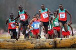 BYDGOSZCZ, POLAND - MARCH 28:  Caleb Ndiku (l) of Kenya on his way to victory from silver medalist Clement Langat (c) of Kenya and Japhet Korir (r) the bronze medalist of Kenya in the Junior Men's race during the Iaaf World Cross Country Championships at Myslecinek Park on March 28, 2010 in Bydgoszcz, Poland.  (Photo by Michael Steele/Getty Images)