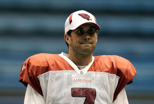 FLAGSTAFF, AZ - AUGUST 01:  Quarterback Matt Leinart #7 of the Arizona Cardinals practices at Northern Arizona University Walkup Stadium on August 1, 2010 in Flagstaff, Arizona.  (Photo by Christian Petersen/Getty Images)