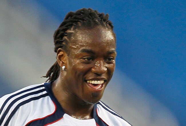 FOXBORO, MA - AUGUST 28: Shalrie Joseph #21of the New England Revolution participates in a drill before a game against the Philadelphia Union at Gillette Stadium on August 28, 2010 in Foxboro, Massachusetts. (Photo by Jim Rogash/Getty Images)