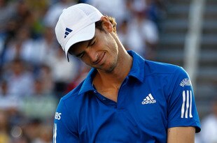 NEW YORK - SEPTEMBER 05:  Andy Murray of Great Britain reacts after a point played against Stanislas Wawrinka of Switzerland during the men's singles match on day seven of the 2010 U.S. Open at the USTA Billie Jean King National Tennis Center on September 5, 2010 in the Flushing neighborhood of the Queens borough of New York City.  Wawrinka defeated Murray 6-7(3), 7-6(4), 6-3, 6-3.  (Photo by Matthew Stockman/Getty Images)