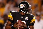 PITTSBURGH - SEPTEMBER 02:  Dennis Dixon #10 of the Pittsburgh Steelers drops back to pass against the Carolina Panthers after Byron Leftwich left with an injury during the preseason game on September 2, 2010 at Heinz Field in Pittsburgh, Pennsylvania.  (Photo by Jared Wickerham/Getty Images)