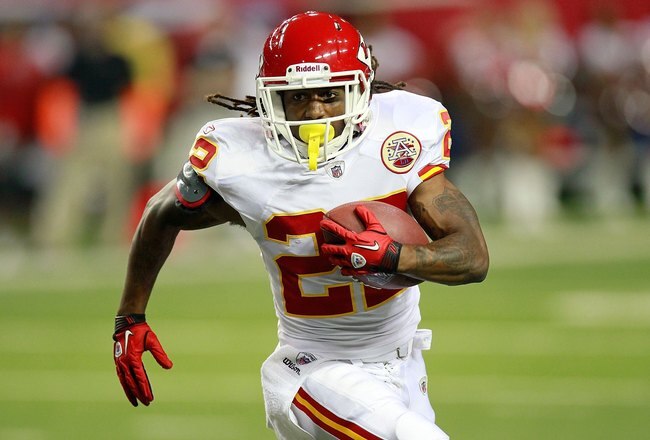 ATLANTA - AUGUST 13:  Dexter McCluster #22 of the Kansas City Chiefs against the Atlanta Falcons at Georgia Dome on August 13, 2010 in Atlanta, Georgia.  (Photo by Kevin C. Cox/Getty Images)