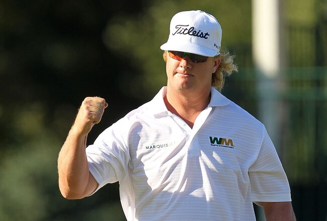 NORTON, MA - SEPTEMBER 06:  Charley Hoffman  reacts on the 15th hole during the final round of the Deutsche Bank Championship at TPC Boston on September 6, 2010 in Norton, Massachusetts.  (Photo by Mike Ehrmann/Getty Images)