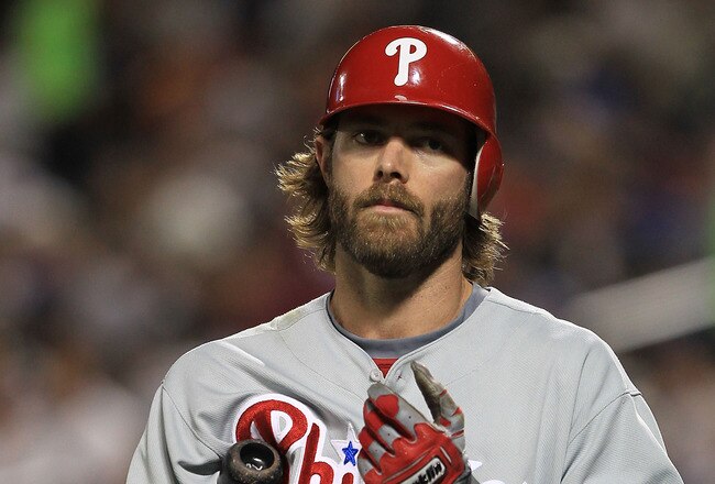 NEW YORK - MAY 25: Jayson Werth #28 of the Philadelphia Phillies walks back to the dugout after striking out against the New York Mets on May 25, 2010 at Citi Field in the Flushing neighborhood of the Queens borough of New York City.  (Photo by Chris McGrath/Getty Images)