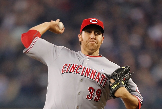 SEATTLE - JUNE 20:  Starting pitcher Aaron Harang #39 of the Cincinnati Reds pitches against the Seattle Mariners on June 20, 2010 at Safeco Field in Seattle, Washington.  (Photo by Otto Greule Jr/Getty Images)