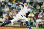 CHICAGO - JUNE 18:  Mark Prior #22 of the Chicago Cubs pitches against the Detroit Tigers on June 18, 2006 at Wrigley Field in Chicago, Illinois. The Tigers defeated the Cubs 12-3.  (Photo by Jonathan Daniel/Getty Images)
