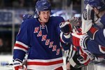 NEW YORK - FEBRUARY 04:  Marc Staal #18 of the New York Rangers celebrates against the Washington Capitals on February 4, 2010 at Madison Square Garden in New York City.  (Photo by Jim McIsaac/Getty Images)