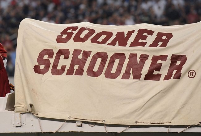 ARLINGTON, TX - SEPTEMBER 05:  The Oklahoma Sooner Schooner at Cowboys Stadium on September 5, 2009 in Arlington, Texas.  (Photo by Ronald Martinez/Getty Images)