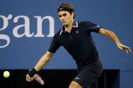 NEW YORK - SEPTEMBER 08:  Roger Federer of Switzerland returns a shot against Robin Soderling of Sweden during his men's singles quarterfinal match on day ten of the 2010 U.S. Open at the USTA Billie Jean King National Tennis Center on September 8, 2010 in the Flushing neighborhood of the Queens borough of New York City.  (Photo by Matthew Stockman/Getty Images)