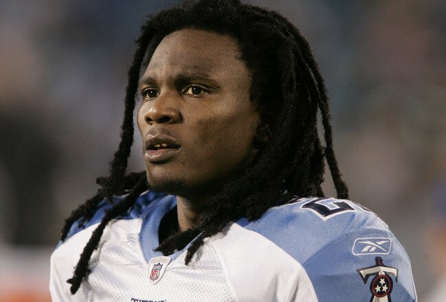 CHARLOTTE, NC - AUGUST 28:  Runningback Chris Johnson #28 of the Tennessee Titans walks on the sidelines before  the start of their preseason game against the Carolina Panthers at Bank of America Stadium on August 28, 2010 in Charlotte, North Carolina. (Photo by Mary Ann Chastain/Getty Images)
