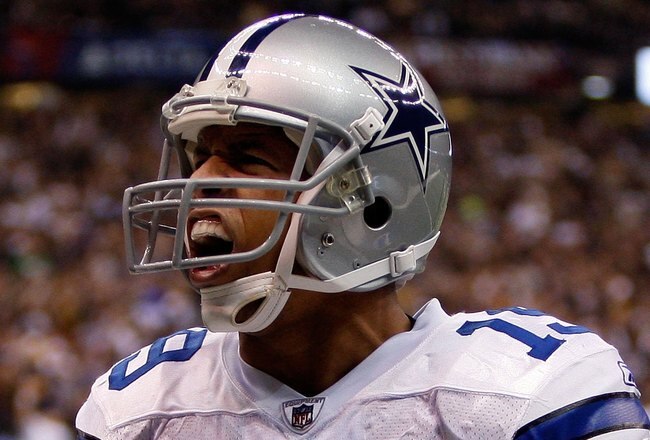NEW ORLEANS - DECEMBER 19:  Miles Austin #19 of the Dallas Cowboys celebrates after scoring a touchdown against the New Orleans Saints at Louisiana Superdome on December 19, 2009 in New Orleans, Louisiana.  (Photo by Chris Graythen/Getty Images)